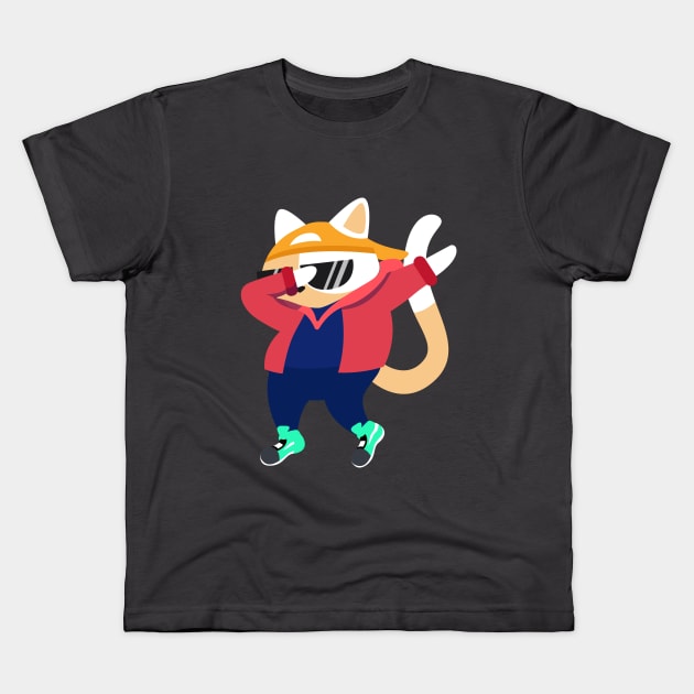 Funny Cat T-Shirt Dab Gift Cat dance pose Kids T-Shirt by Lovely Arts